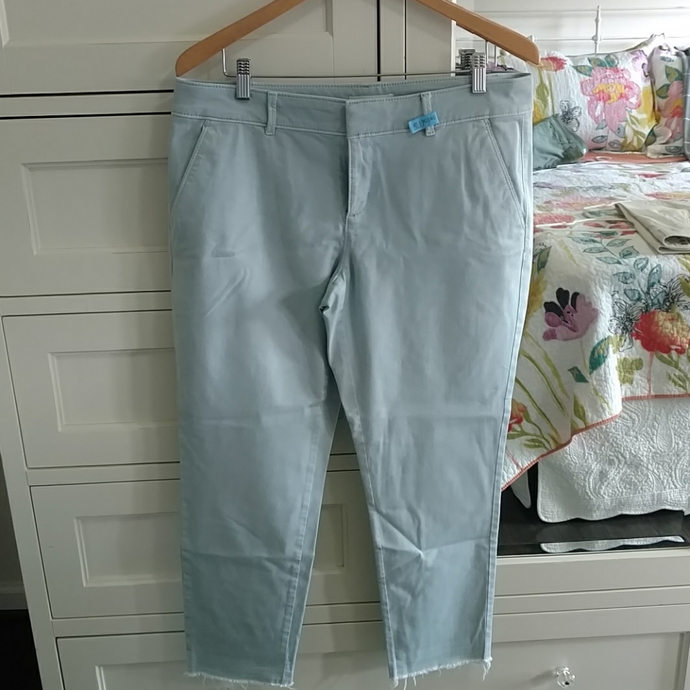 Loft crop pants in soft blue, size 10
